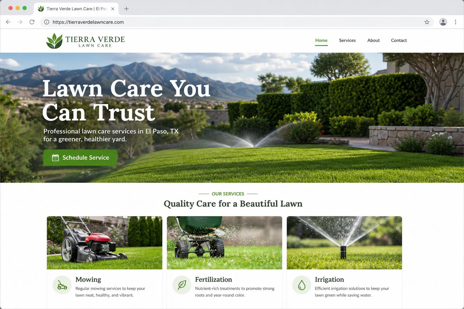 Tierra Verde Lawn Care website preview