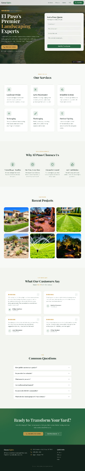 Green Sights Inc. website preview